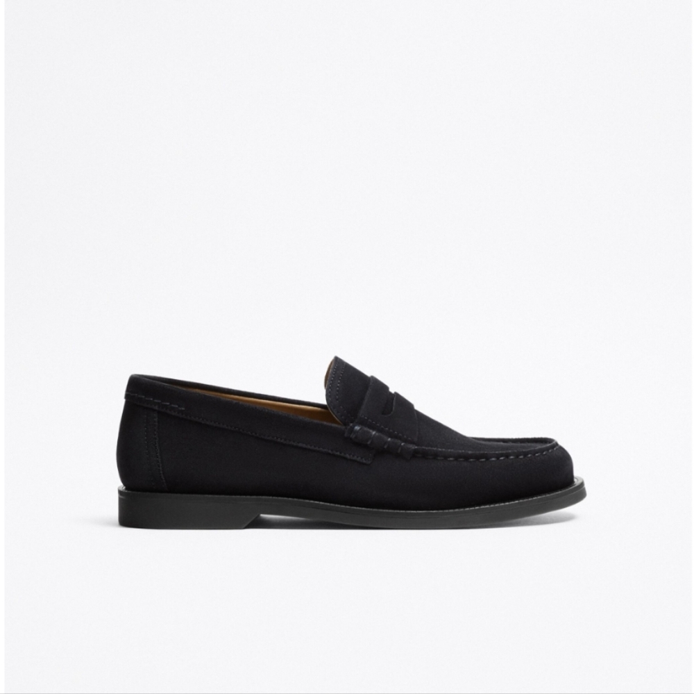 ❌️SOLD❌️ZARA SUEDE PENNY LOAFERS SIZE 10 - Picture 2 of 11